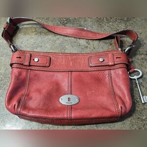 Fossil Red Leather Women's Bag
